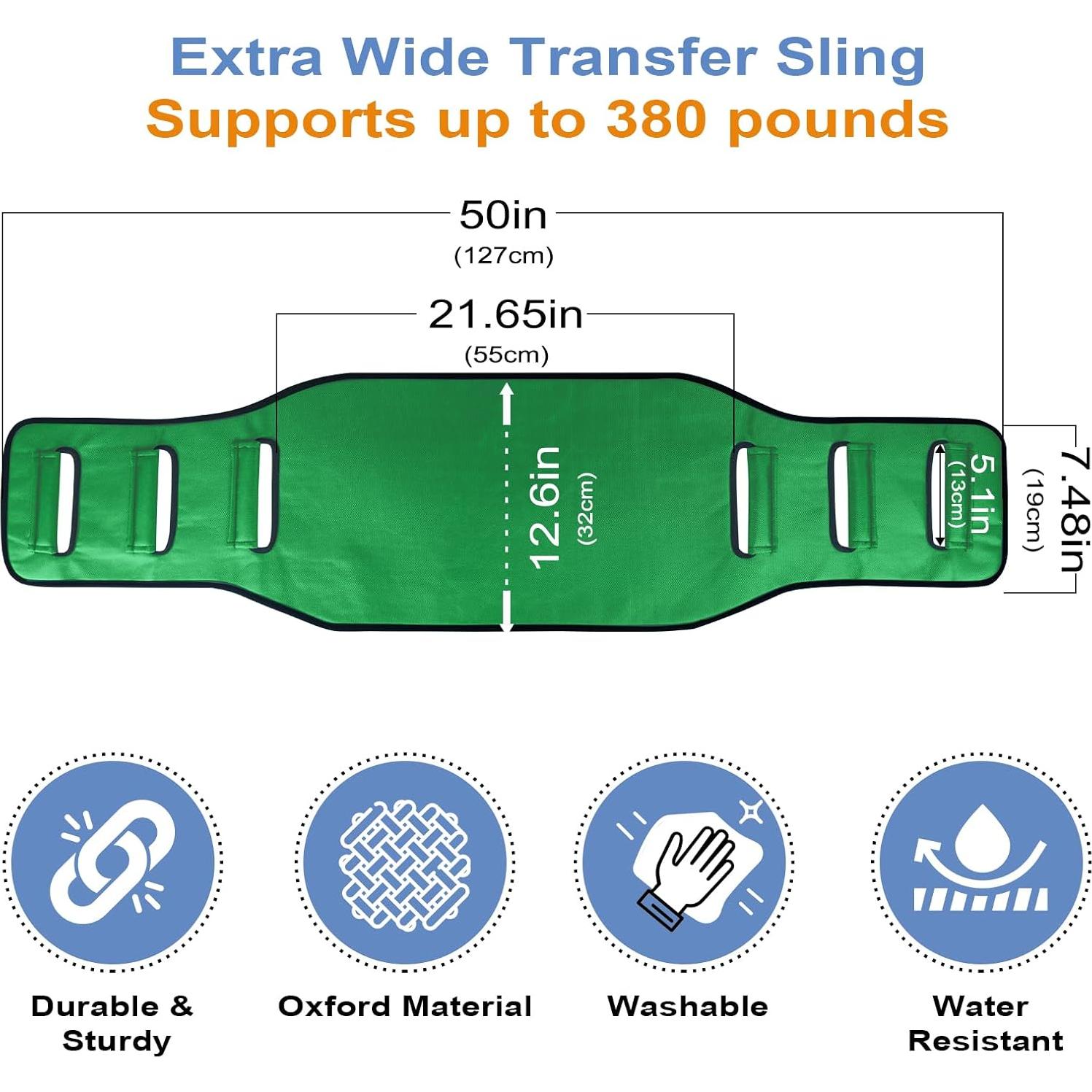 Sling de Transferencia Leetye Mei para Pacientes Encamados - Verde