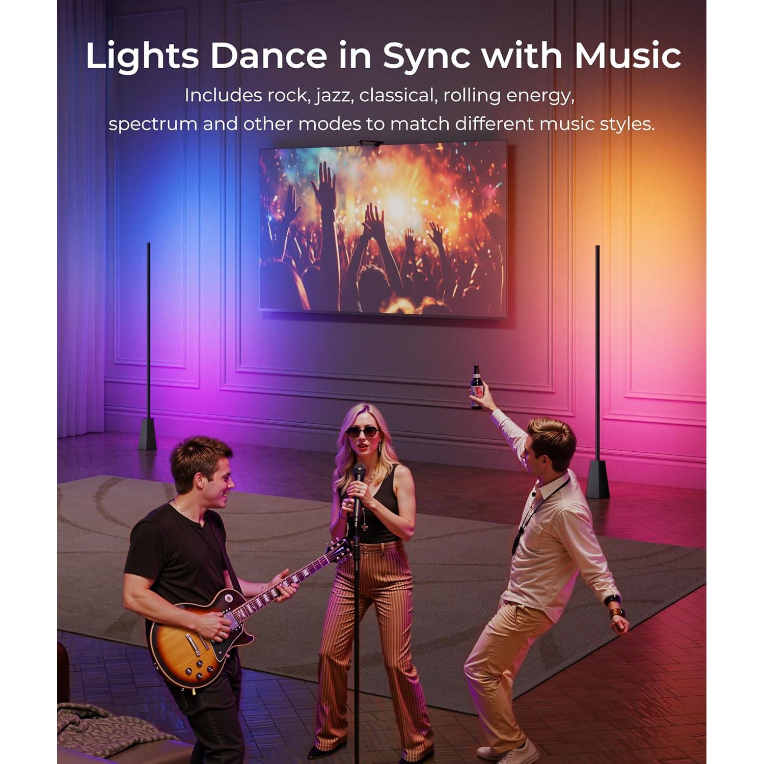 Lámpara de Esquina LED DeckTok RGB, Control APP y Voz, 2700-6500K