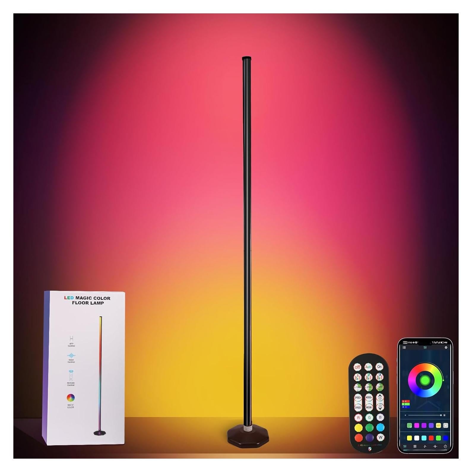 Lámpara de Esquina LED RGB PTVGS 144.78 cm Control Remoto