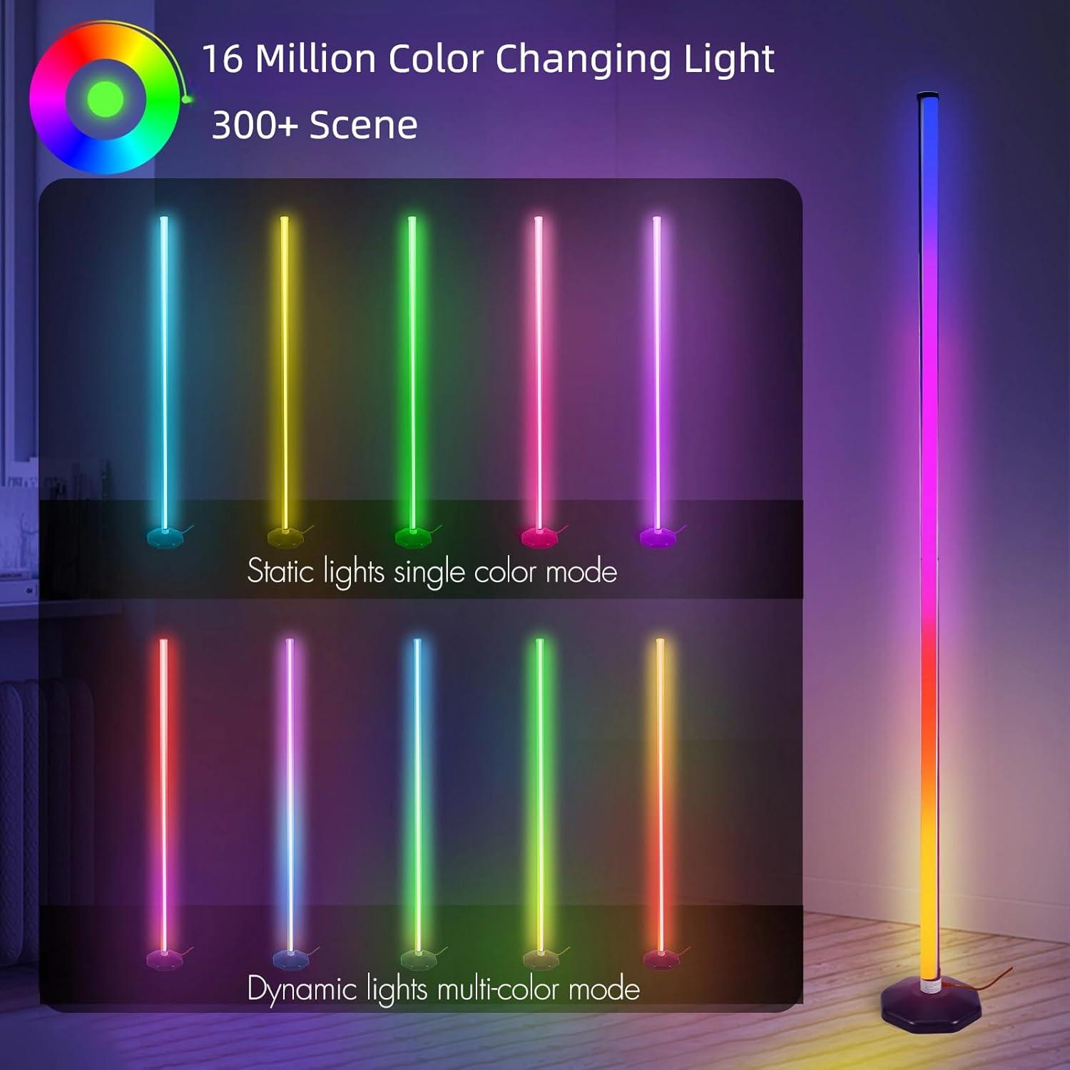 Lámpara de Esquina LED RGB PTVGS 144.78 cm Control Remoto