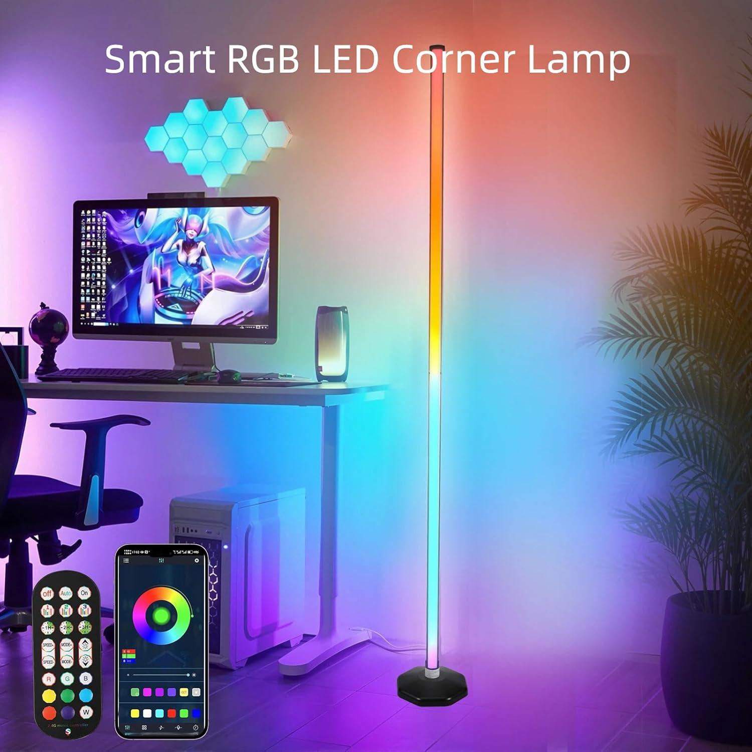 Lámpara de Esquina LED RGB PTVGS 144.78 cm Control Remoto