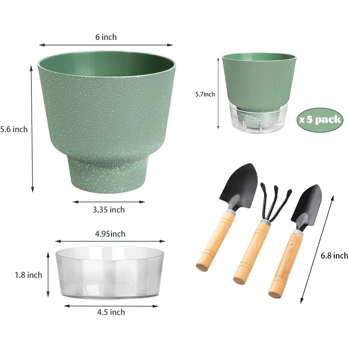 Maceta de Autorriego HYNZ 15 cm Juego de 5 Colores Mezclados