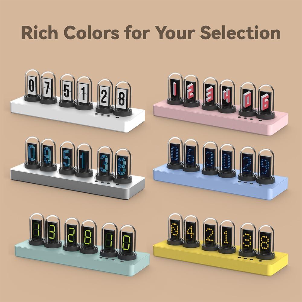 Reloj de Tubo Nixie Aventureros Blanco Digital RGB