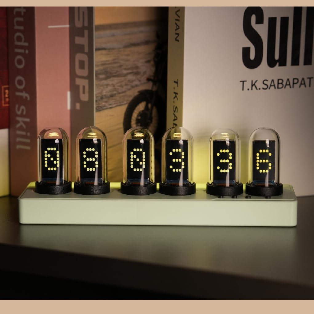 Reloj de Tubo Nixie Aventureros Blanco Digital RGB