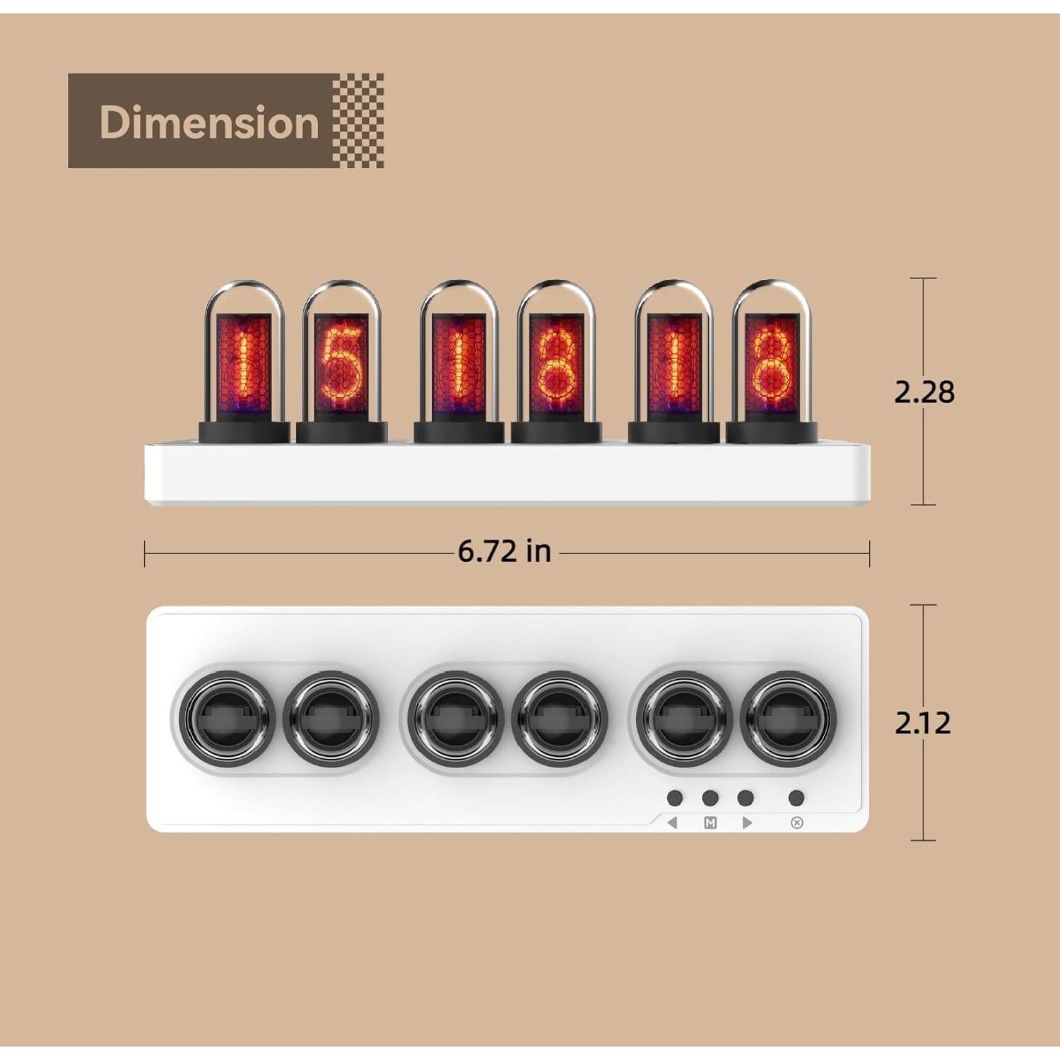 Reloj de Tubo Nixie Aventureros Blanco Digital RGB