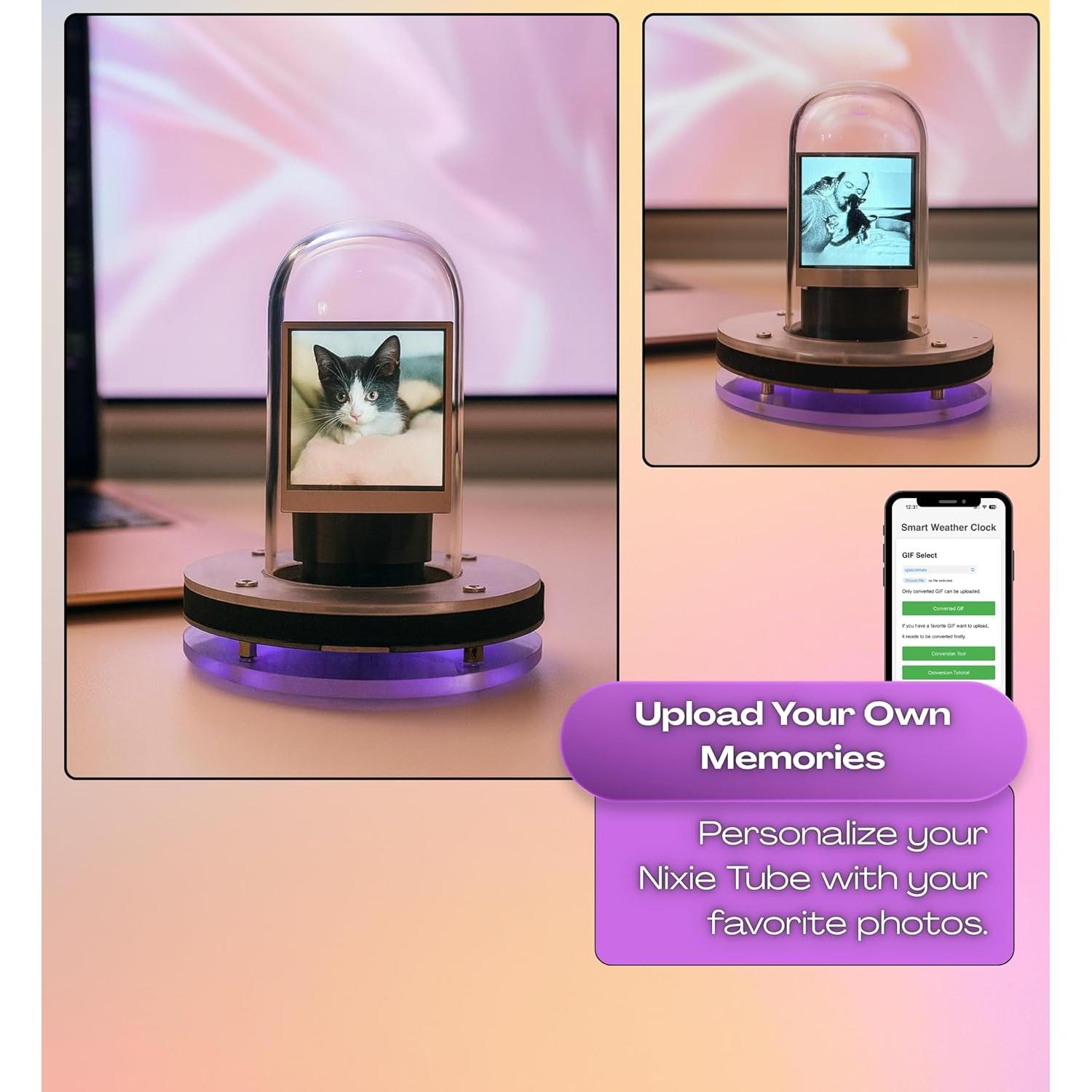 Reloj Digital Tubo Nixie CyberPuffs - Control App, Retro