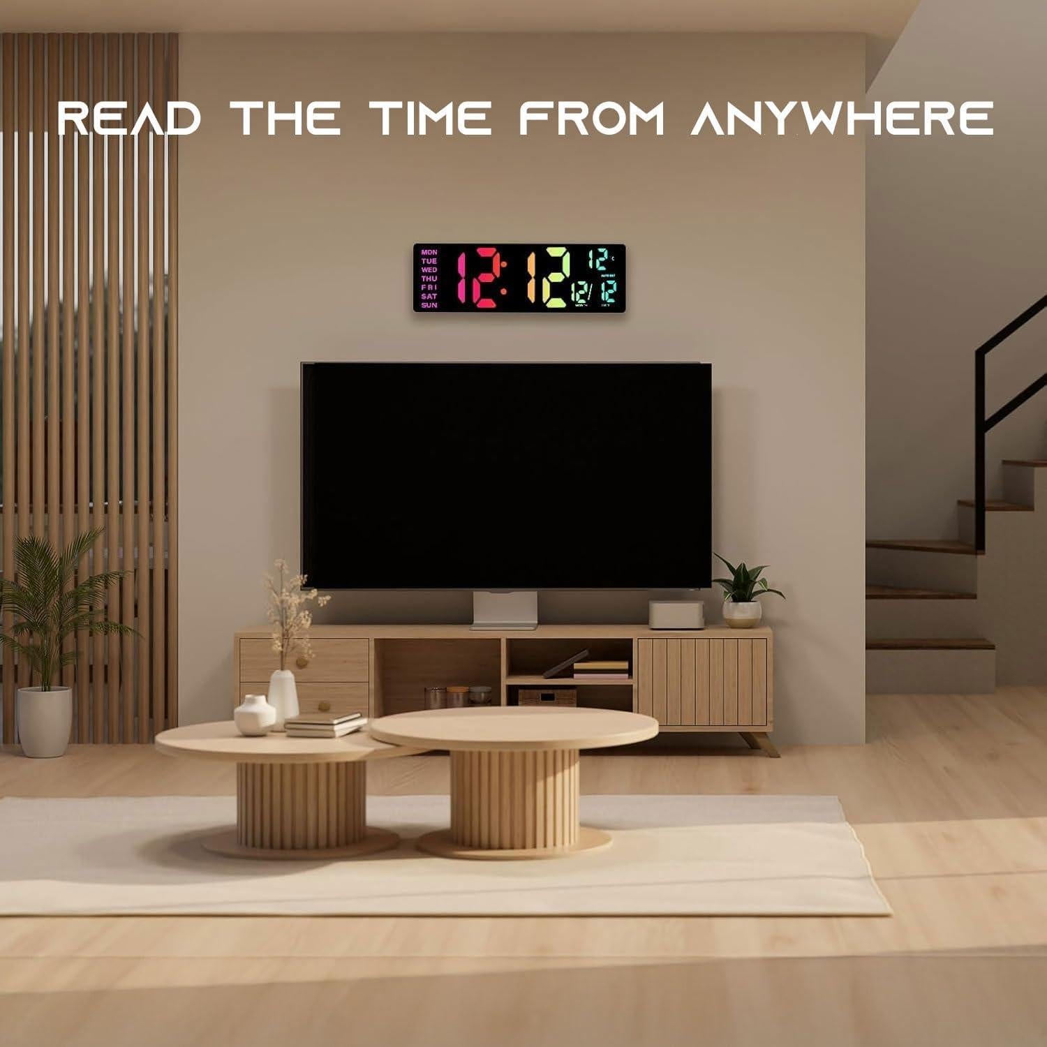 Reloj de Pared Digital EASYERA 16.5" RGB con Control Remoto