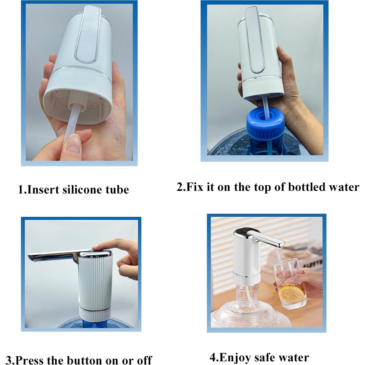 Bomba Dispensadora de Agua Eléctrica Honjince 5 Galones Plegable