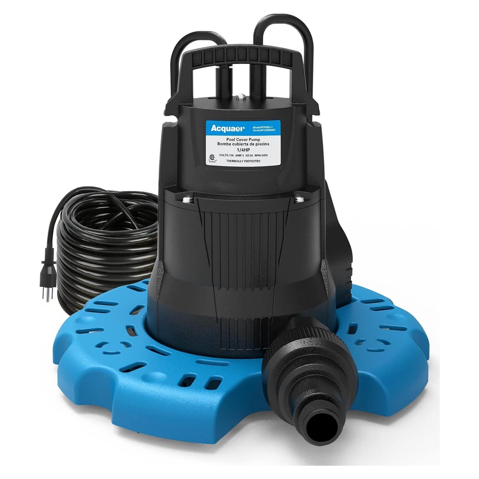 Bomba Automática Acquaer 1/4 HP para Cubierta de Piscina