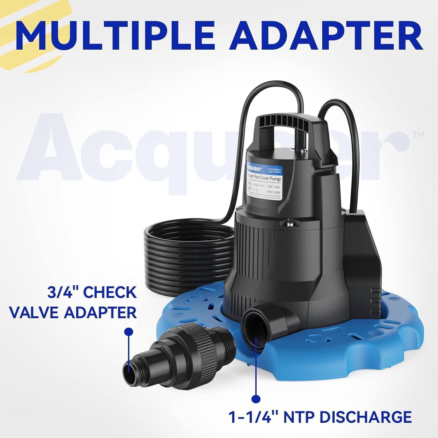 Bomba Automática Acquaer 1/4 HP para Cubierta de Piscina