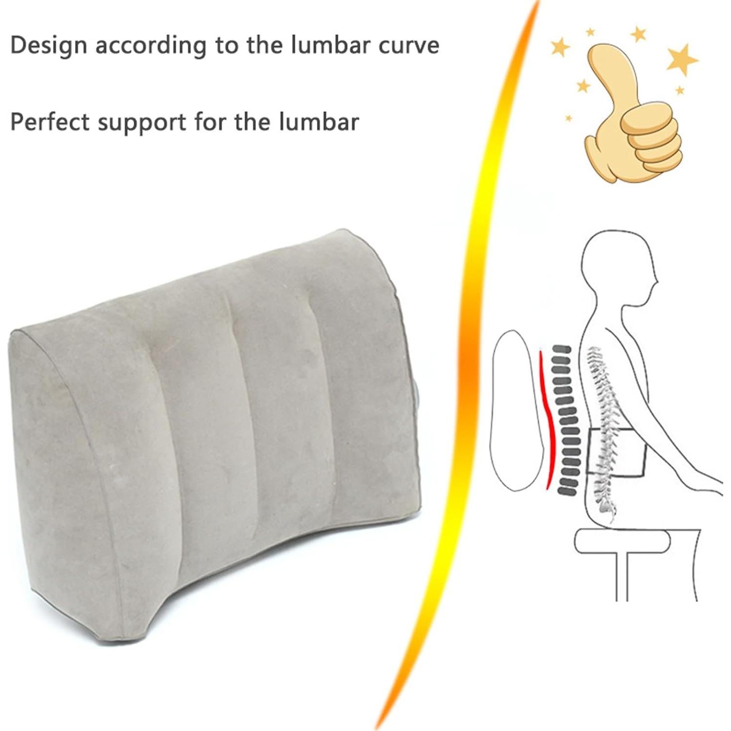 Cojín Lumbar Inflable Povinmos para Silla y Coche - Ergonomía