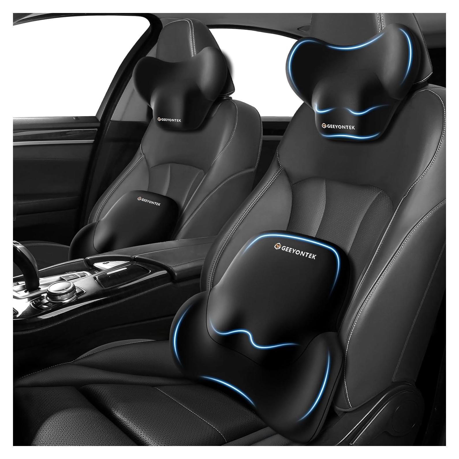 Kit Almohadas Lumbar y Cuello GEEYONTEK Espuma Memoria Negro