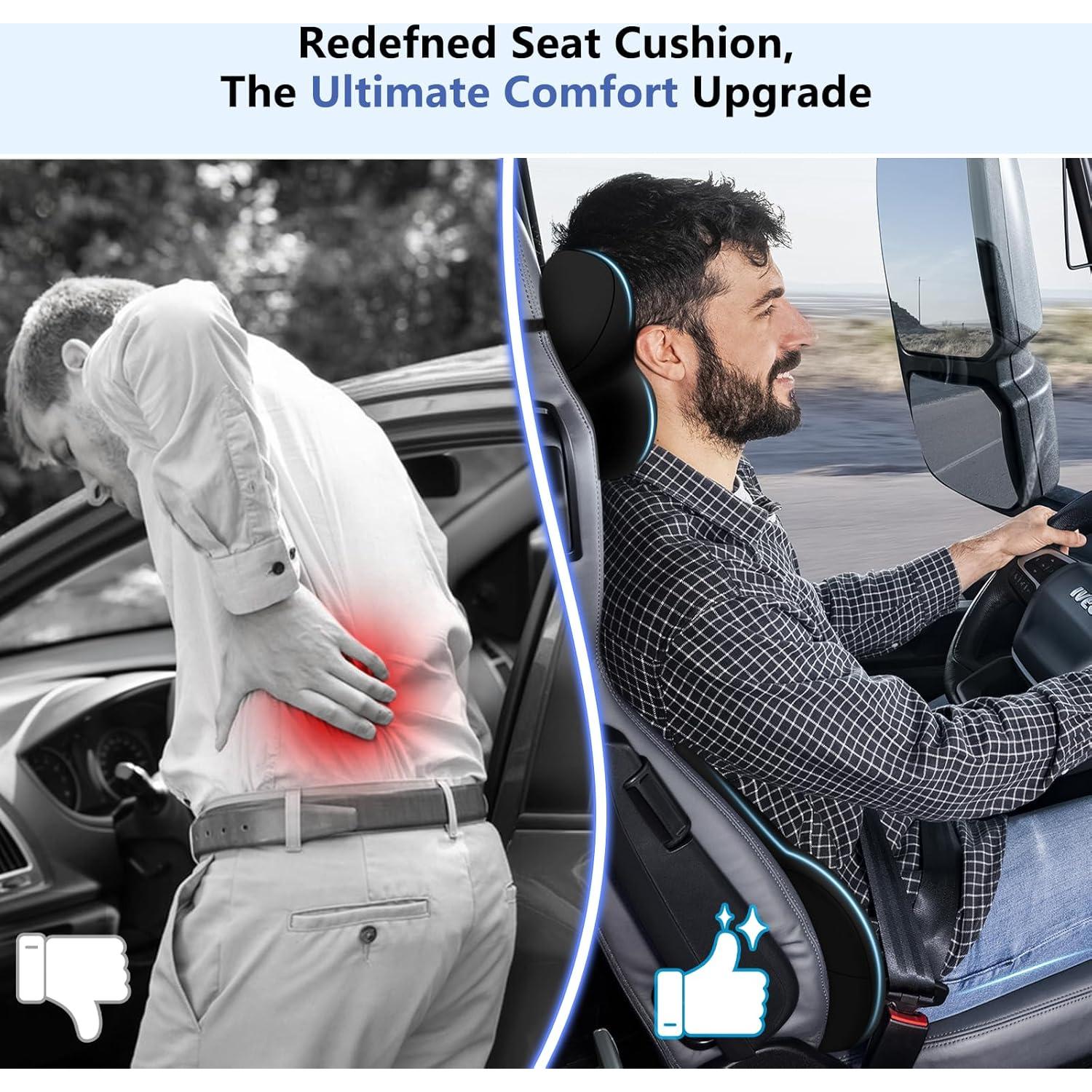 Kit Almohadas Lumbar y Cuello GEEYONTEK Espuma Memoria Negro