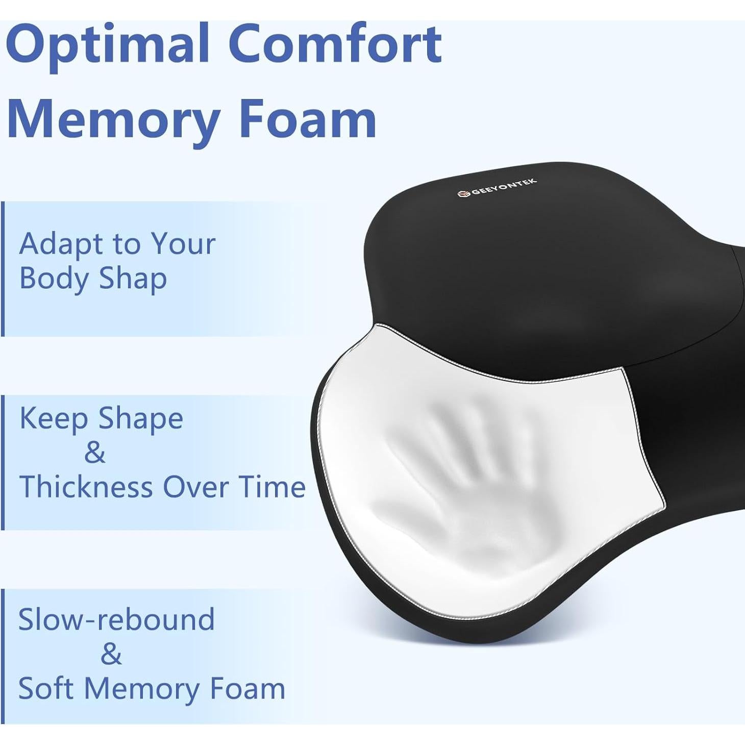 Kit Almohadas Lumbar y Cuello GEEYONTEK Espuma Memoria Negro