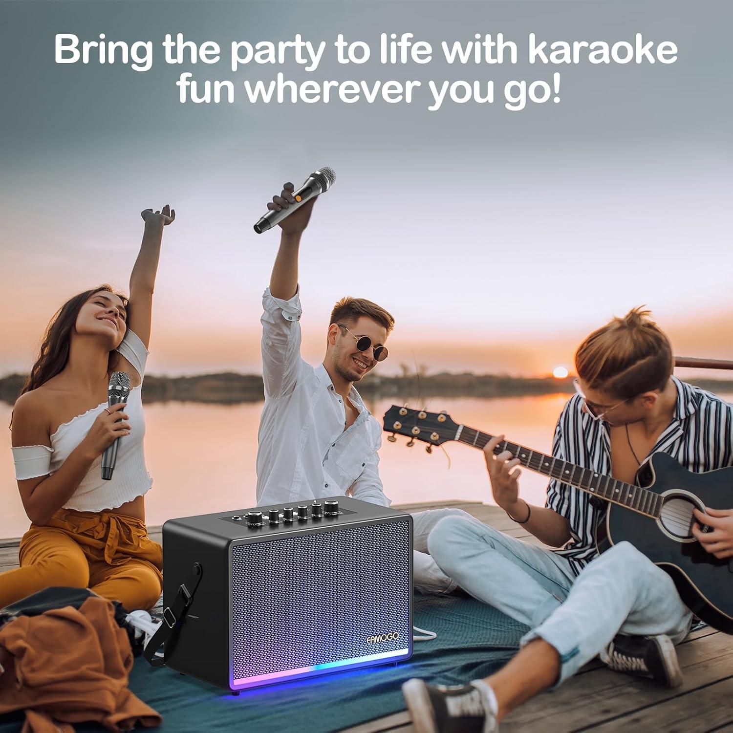 Altavoz Bluetooth EAMOGO 70W Portátil con 2 Micrófonos UHF