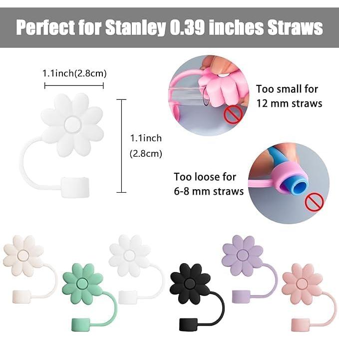 Cubiertas de Silicona SEMATA para Pajitas 6PCS Floral