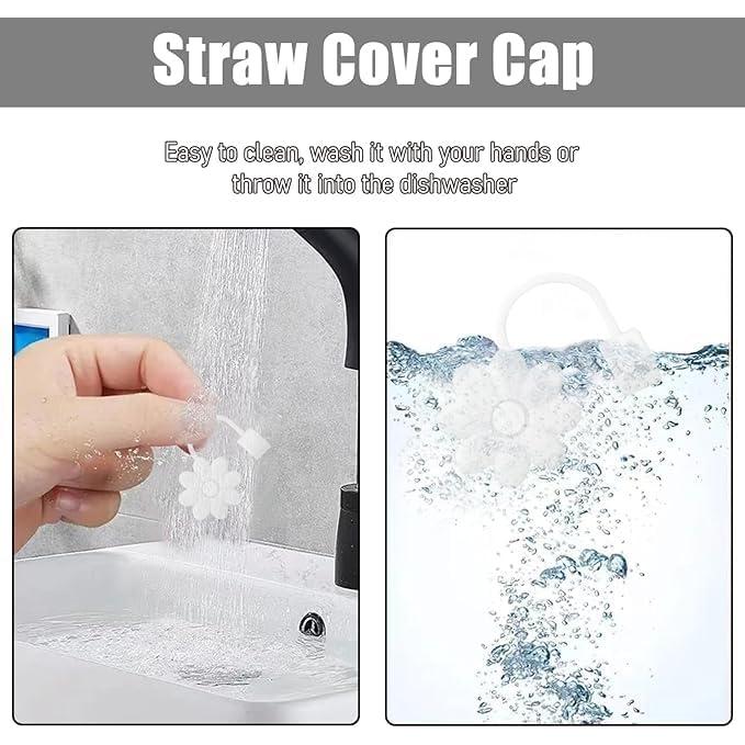 Cubiertas de Silicona SEMATA para Pajitas 6PCS Floral