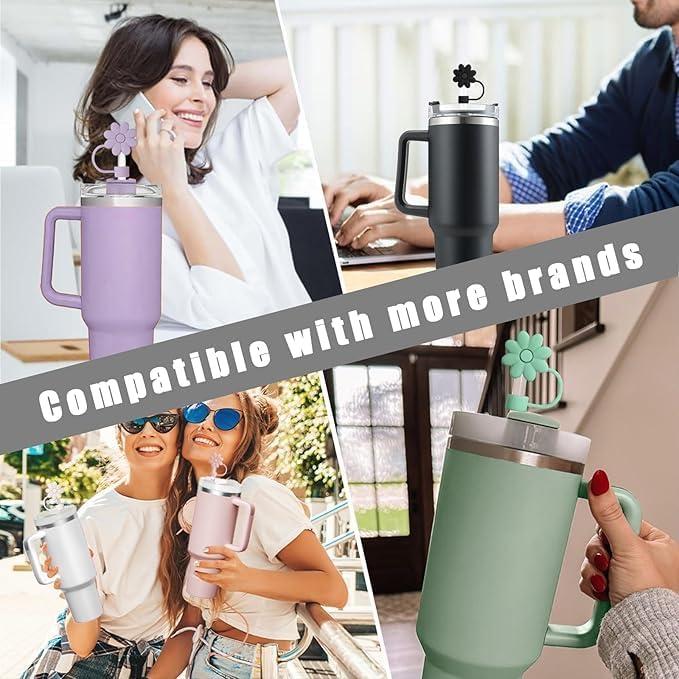 Cubiertas de Silicona SEMATA para Pajitas 6PCS Floral