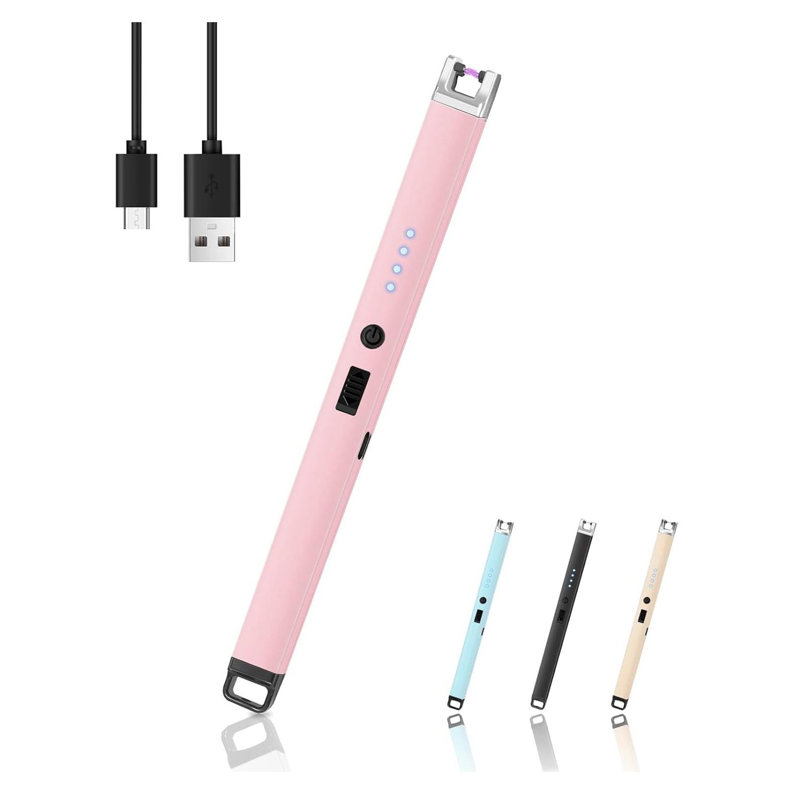 Encendedor Eléctrico Koulate Oro Rosa Recargable a Prueba de Viento