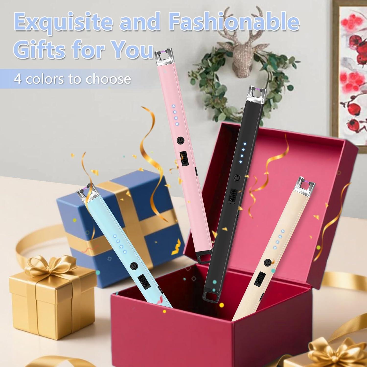 Encendedor Eléctrico Koulate Oro Rosa Recargable a Prueba de Viento