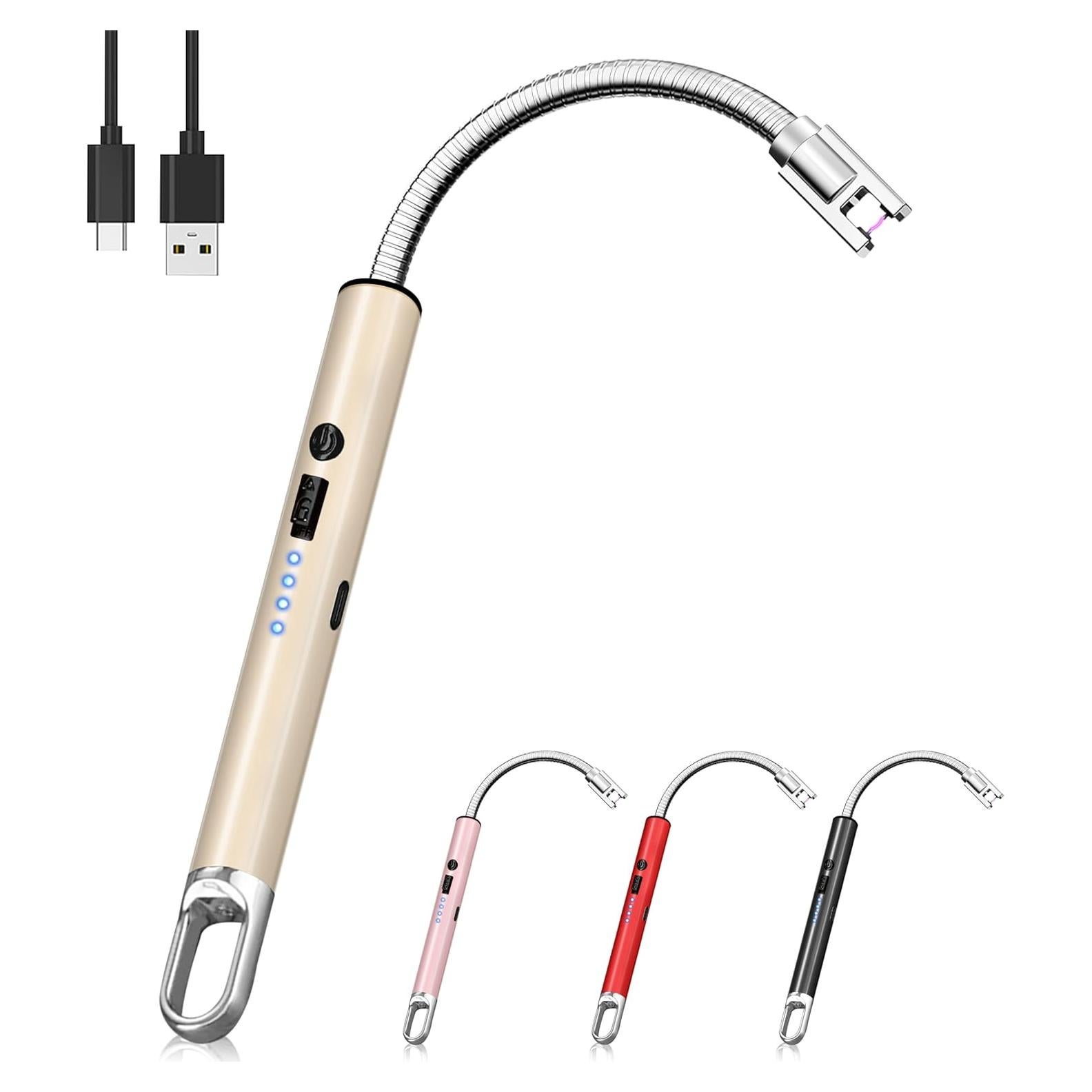 Encendedor Eléctrico Recargable Koulate Oro 360° a Prueba de Viento