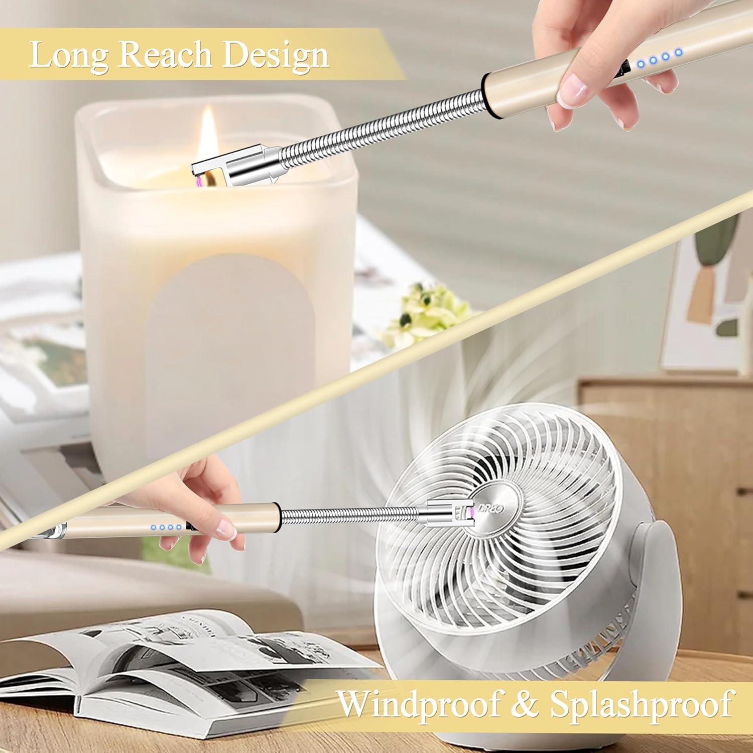 Encendedor Eléctrico Recargable Koulate Oro 360° a Prueba de Viento