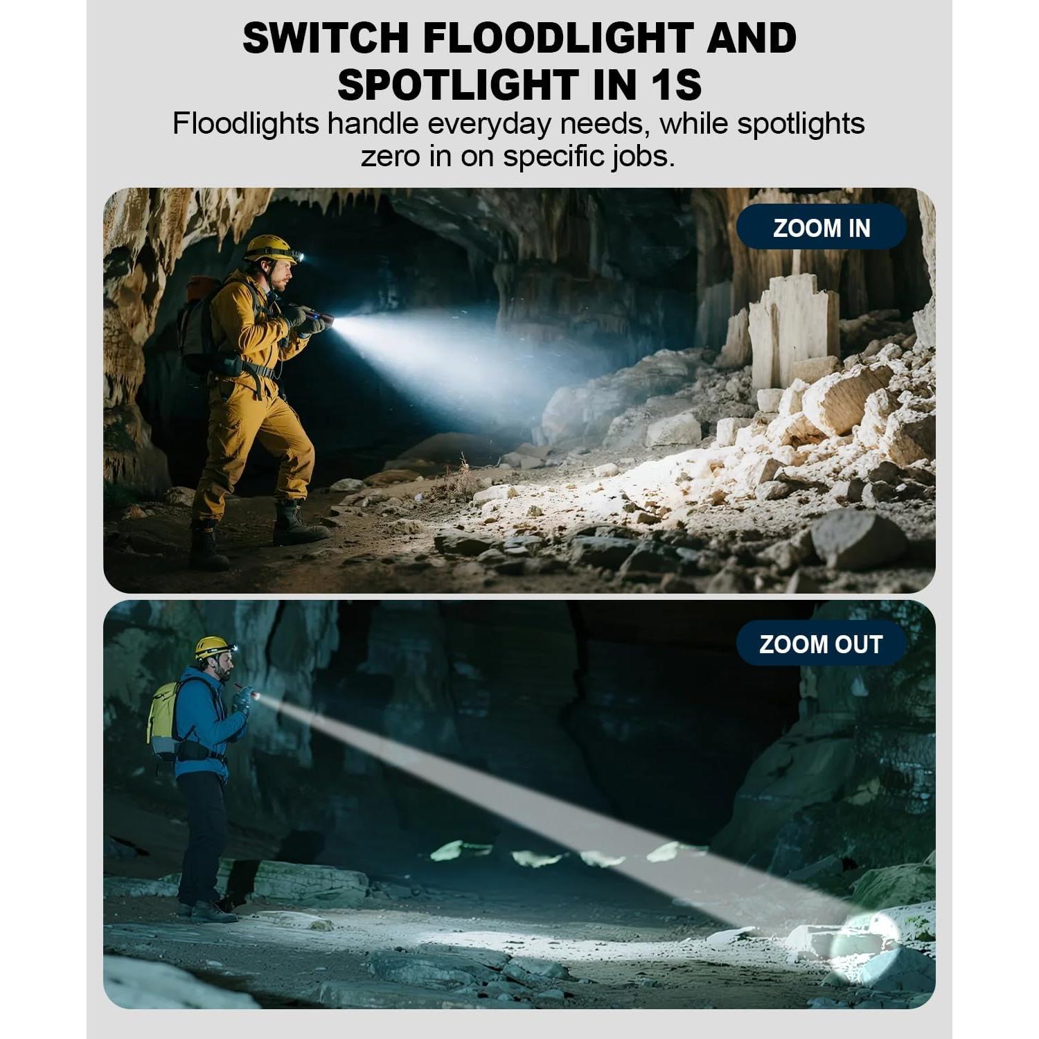 Linterna LED Recargable Spriak K2503 - 800 Lúmenes, 3 Paquetes