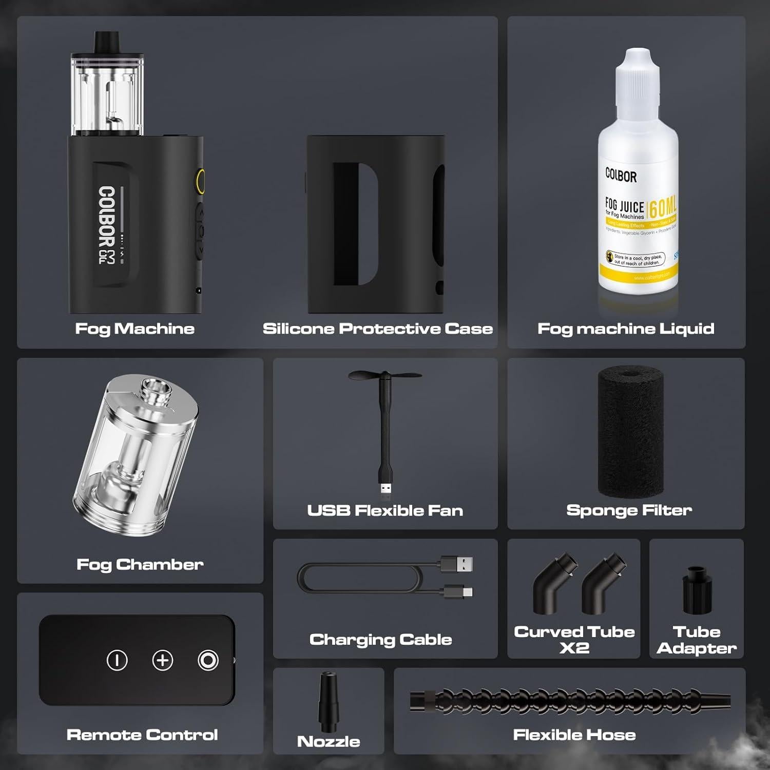 Máquina de Niebla Portátil COLBOR CF3 30W Control Remoto