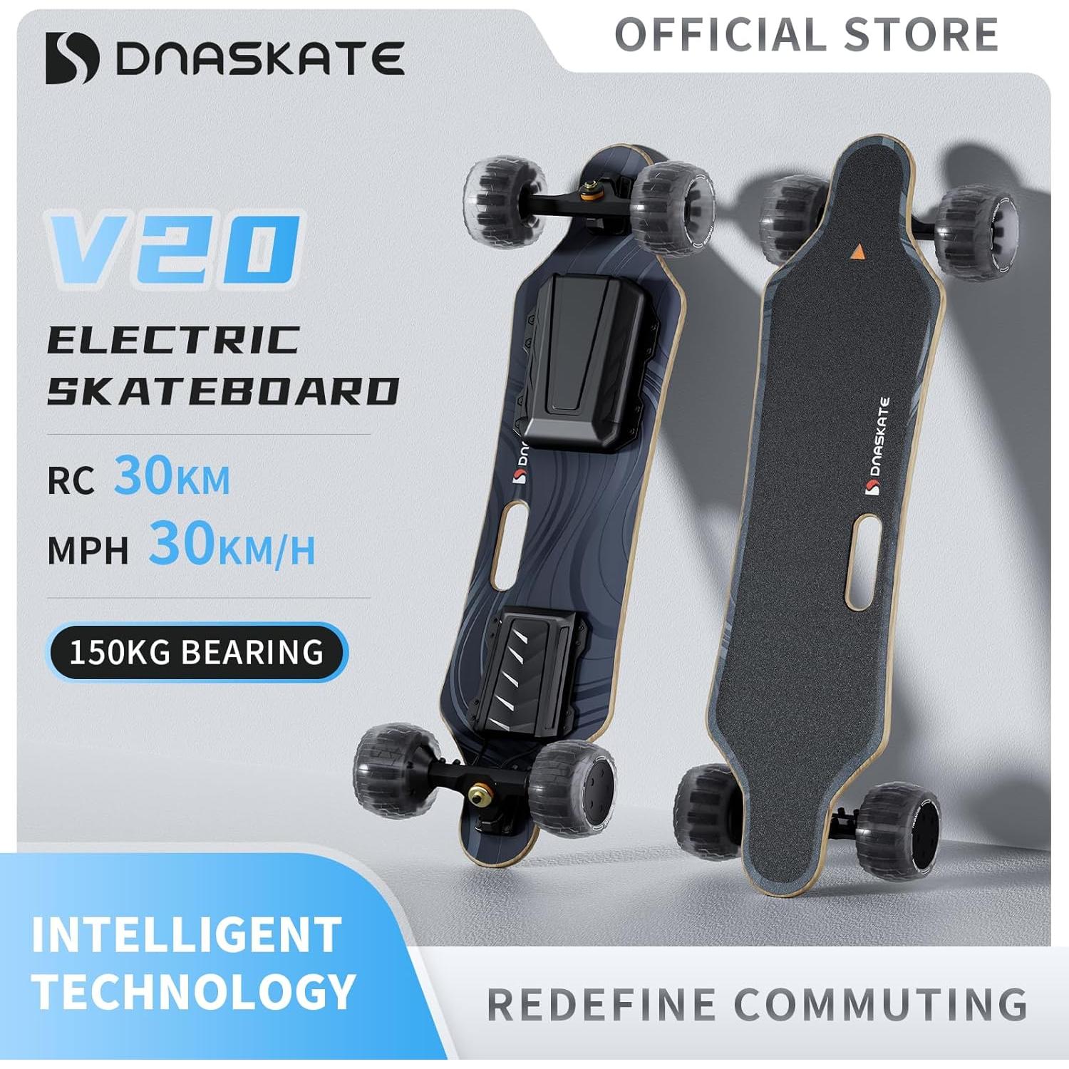 Patineta Eléctrica DNASKATE V20 1000W 35Km/h Longboard