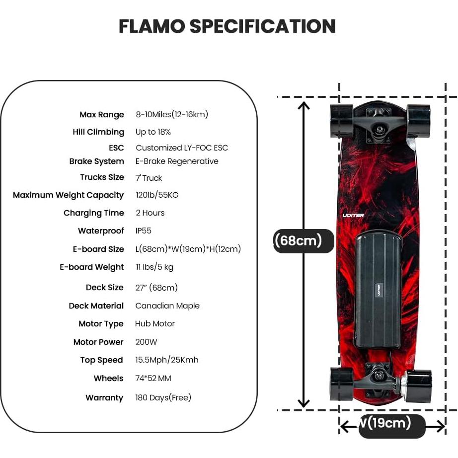 Patineta Eléctrica UDITER Flamo 21Km/h 4 Velocidades