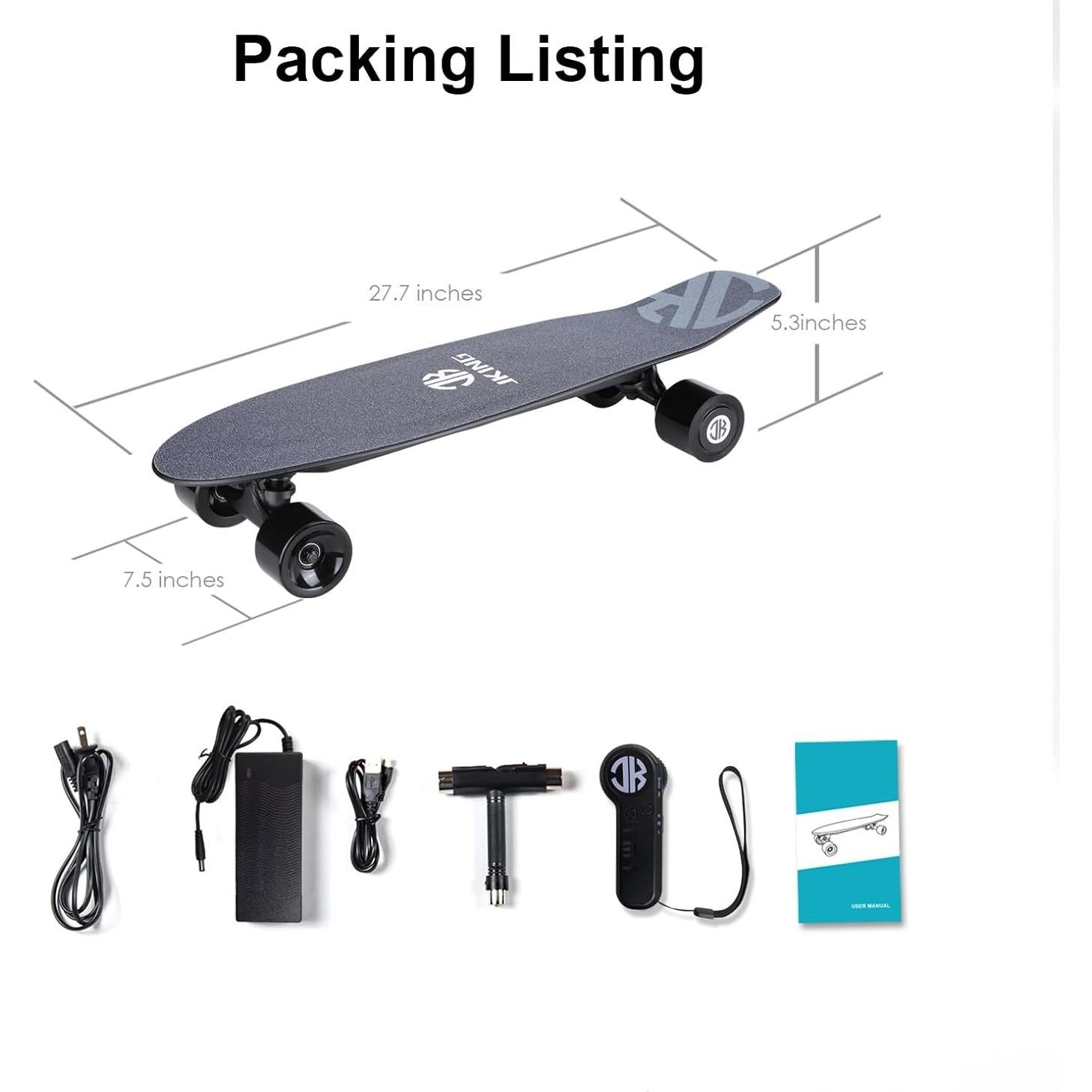 Patineta Eléctrica Longboard JKing 350W 20 km/h 8.4 km