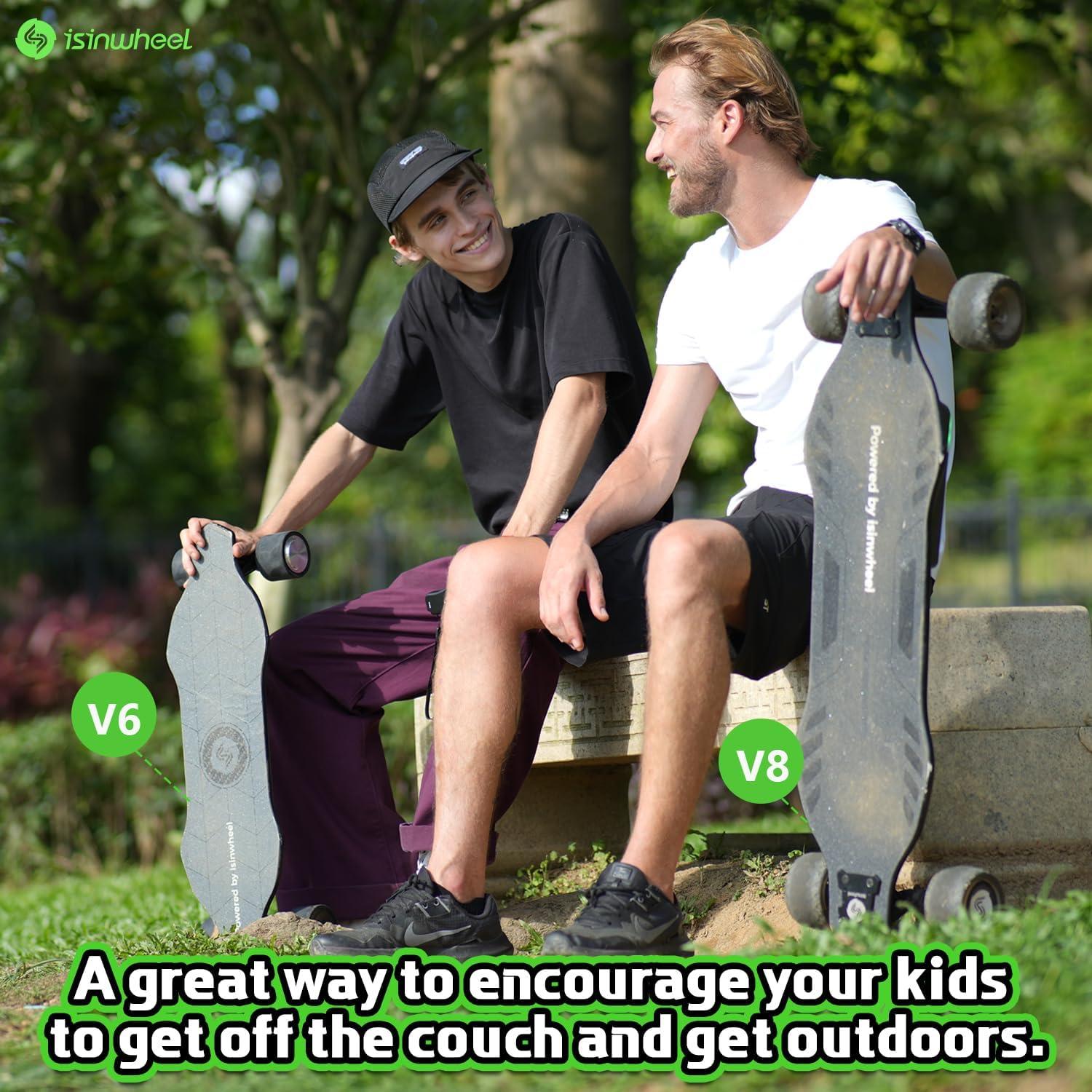 Patineta eléctrica isinwheel V6 450W 16 km 120 kg control remoto