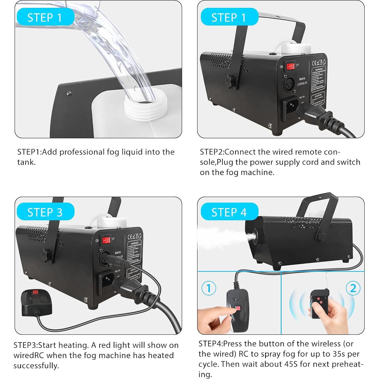 Máquina de Niebla 400W Mini con Control Remoto y Tanque 500ml