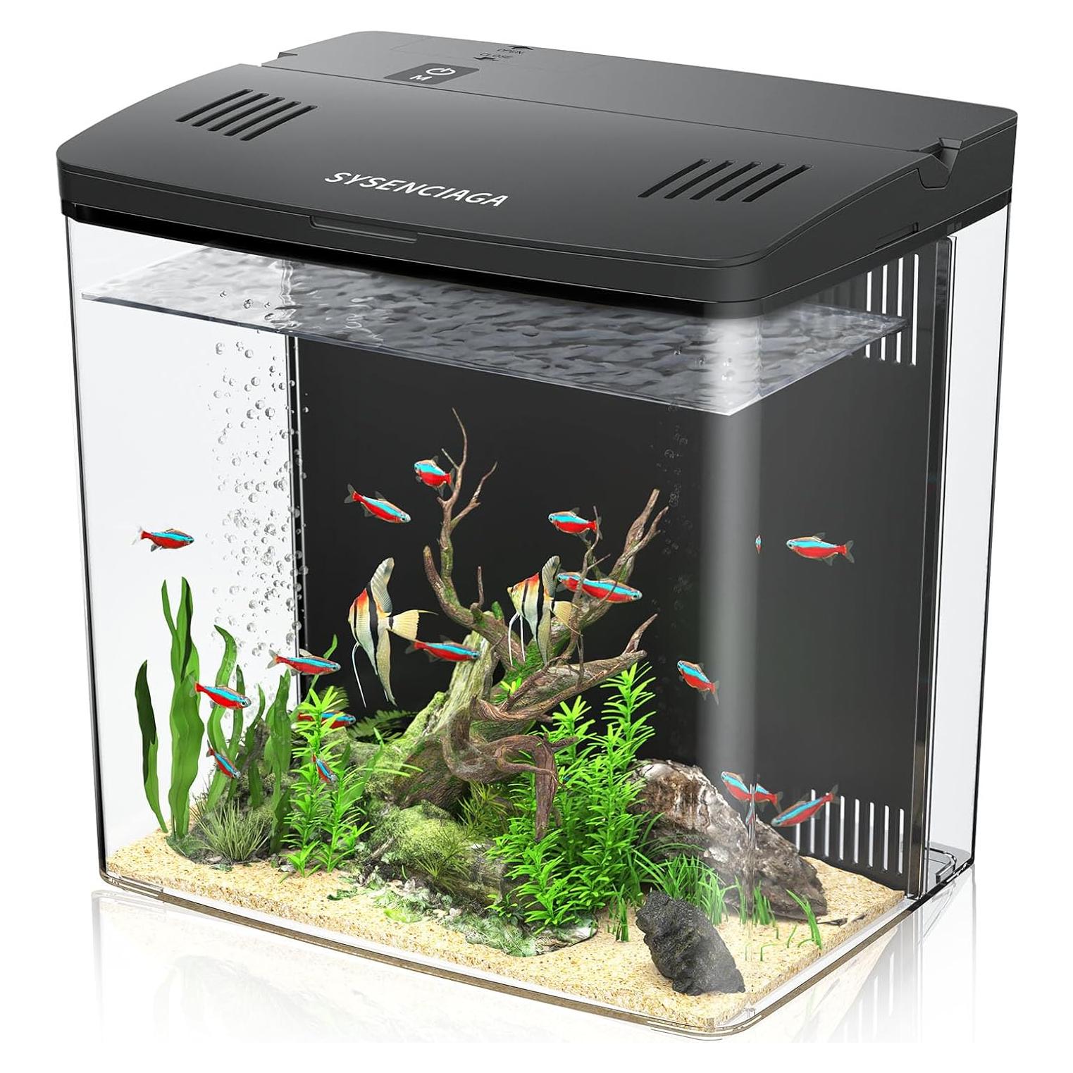 Acuario Inteligente Sysencia 1.2 Galones con Filtro y LED