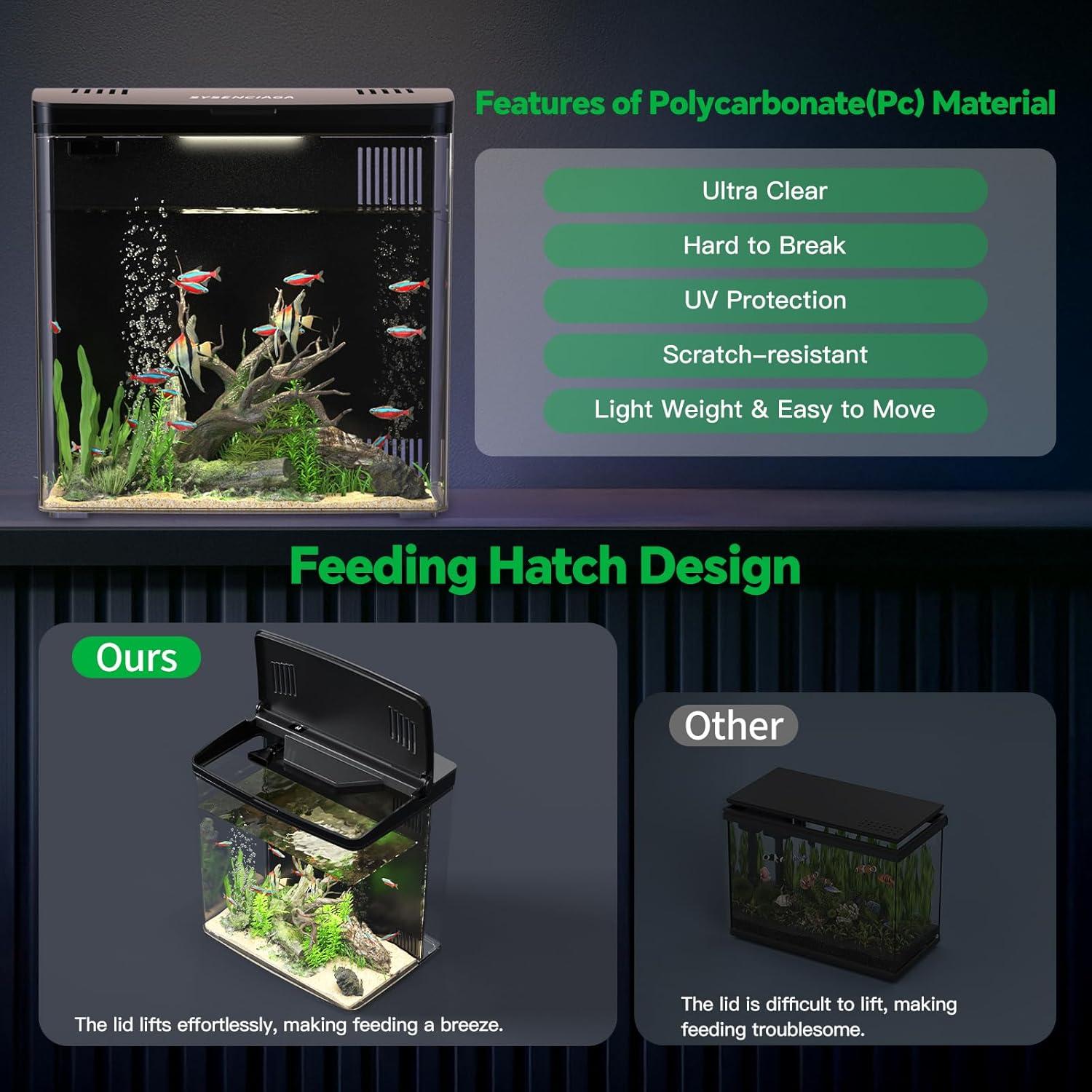 Acuario Inteligente Sysencia 1.2 Galones con Filtro y LED