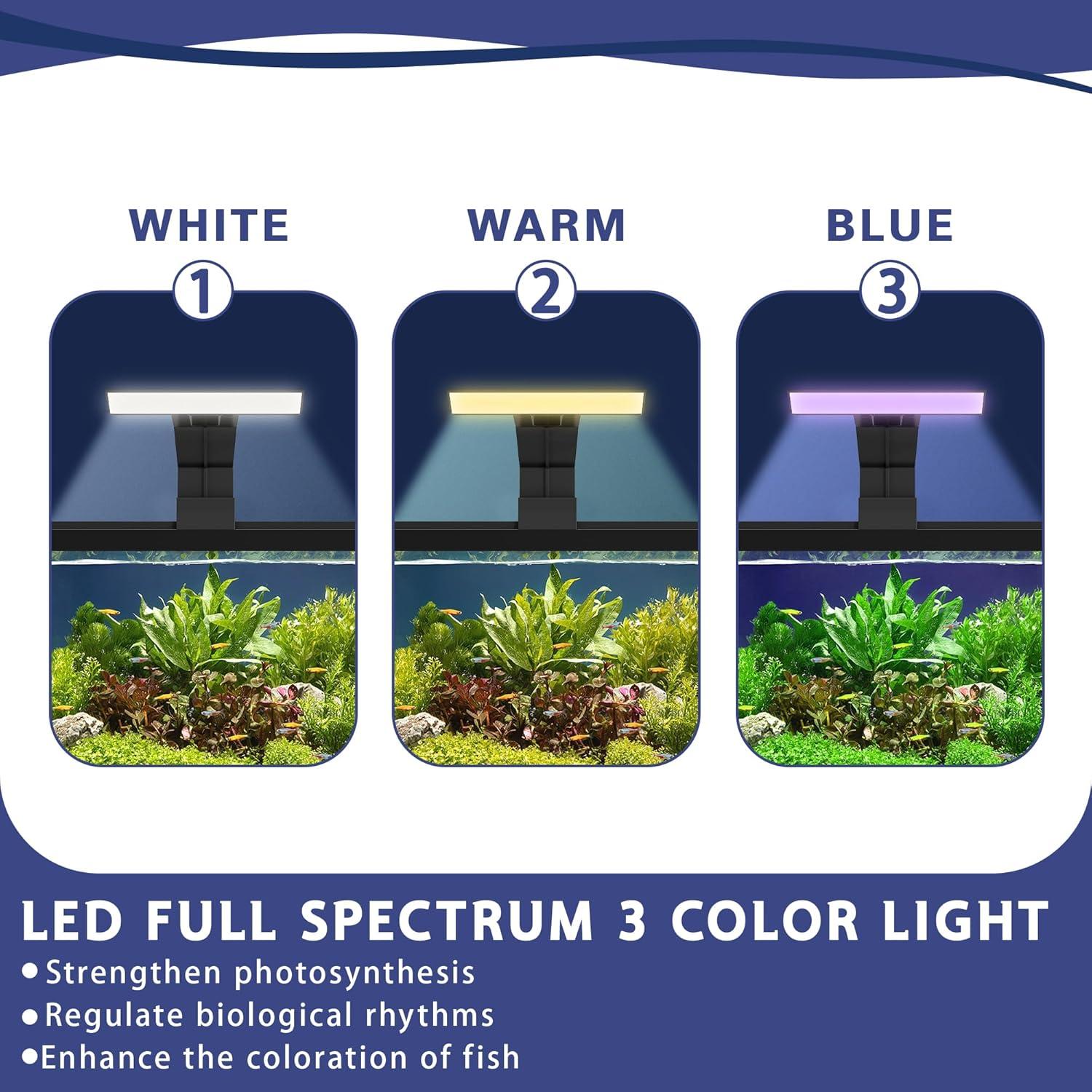 Acuario 20L HYUVCX con Luz LED y Filtro 3 Modos - Negro