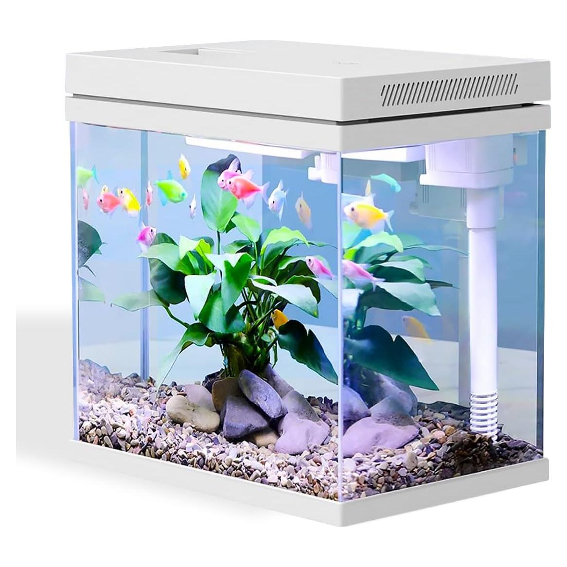 Acuario 9.5L Sundi con Filtro y Luz LED para Agua Dulce