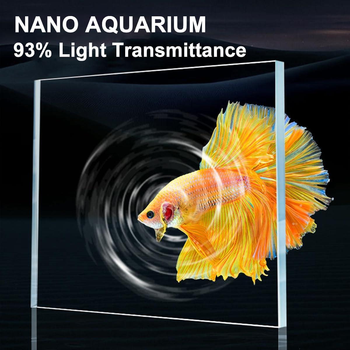 Acuario 9.5L Sundi con Filtro y Luz LED para Agua Dulce