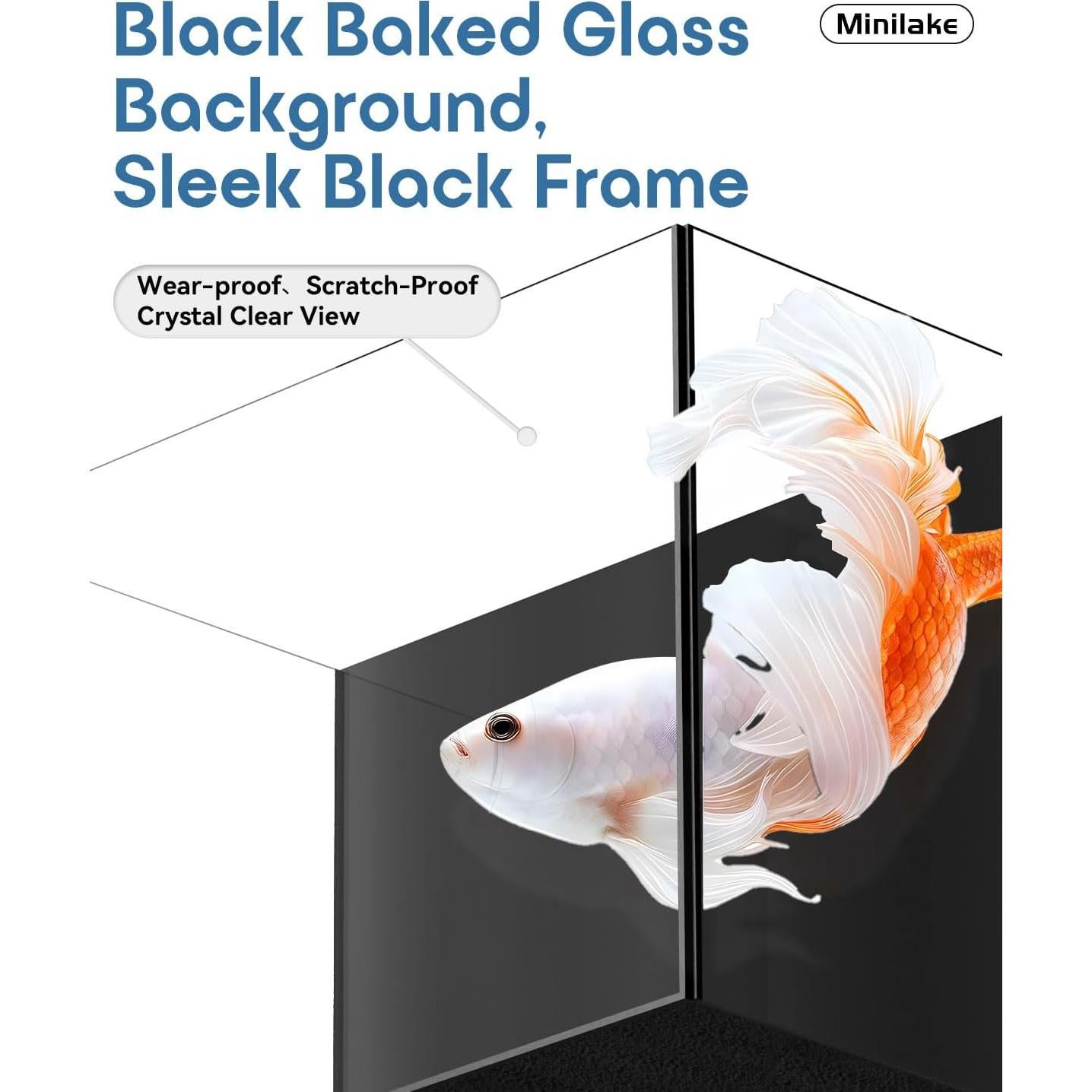 Kit Acuario de Vidrio 9.5 L Minilake con Filtro y Luz LED