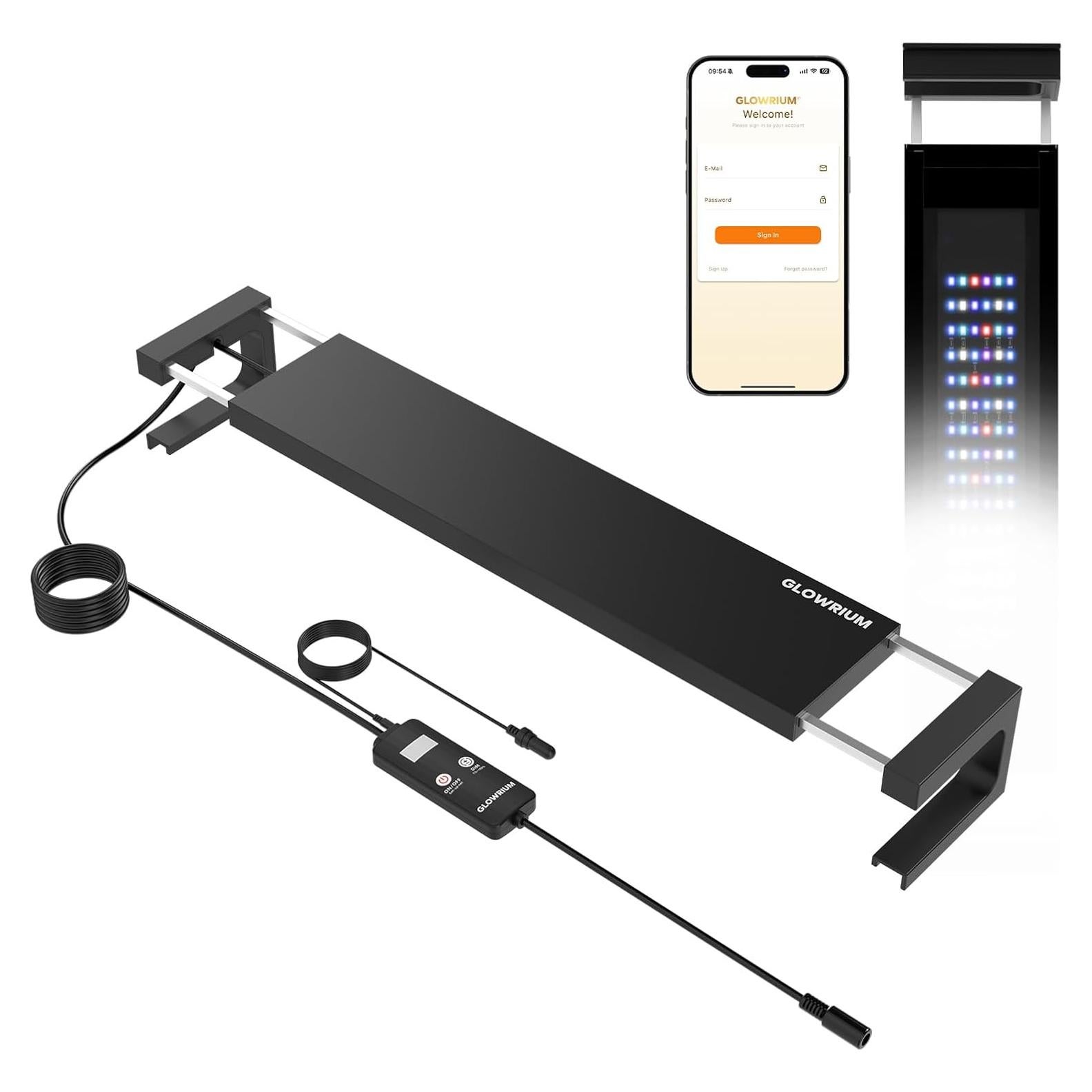 Luz de Acuario GLOWRIUM 121.92-152.4 cm, Control WiFi/Bluetooth