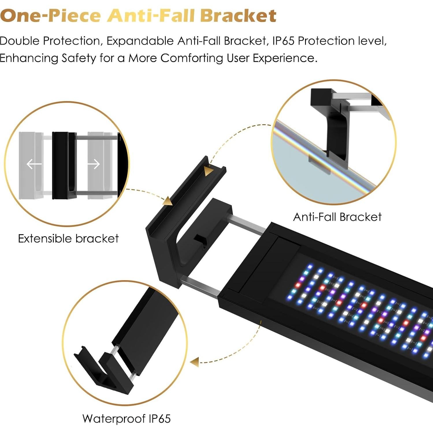 Luz de Acuario GLOWRIUM 121.92-152.4 cm, Control WiFi/Bluetooth