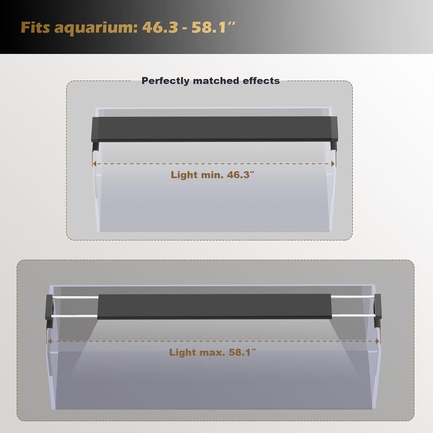 Luz de Acuario GLOWRIUM 121.92-152.4 cm, Control WiFi/Bluetooth
