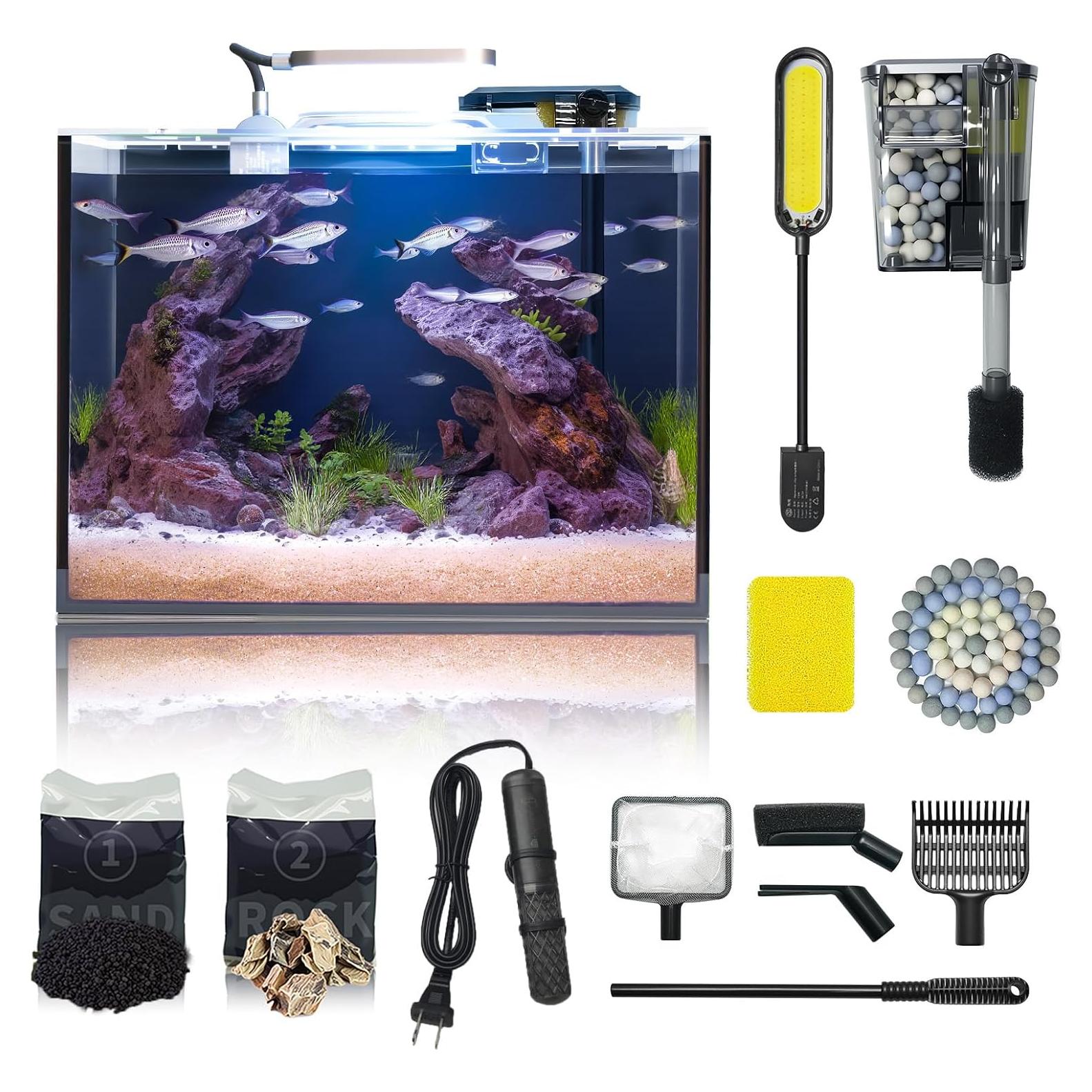 Acuario de 19 litros Wonder Factory con calentador y filtro