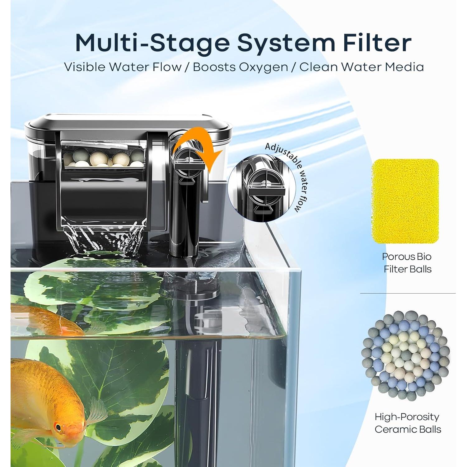 Acuario de 19 litros Wonder Factory con calentador y filtro