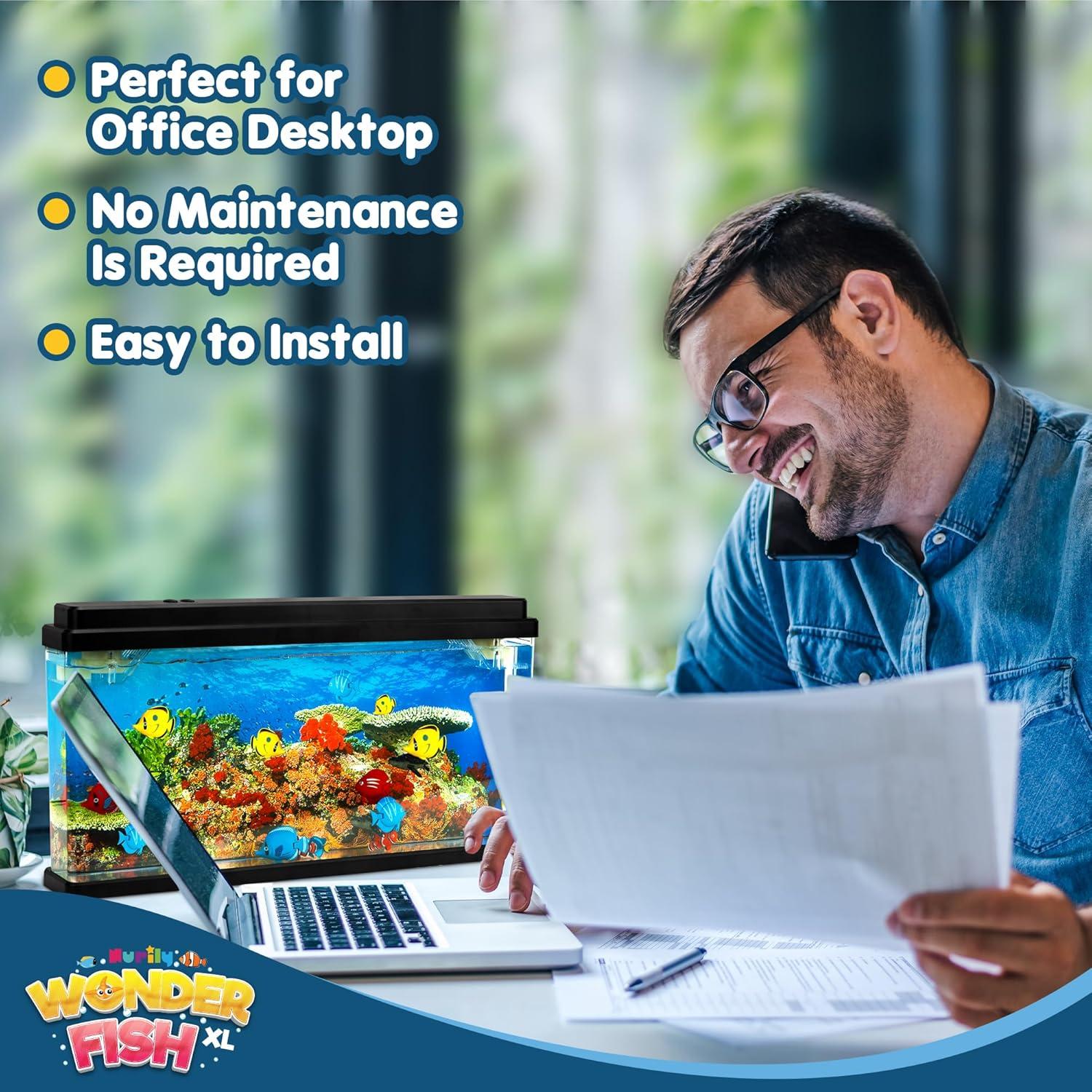 Acuario Virtual XL Nurily AAXL con Luces LED y Peces en Movimiento