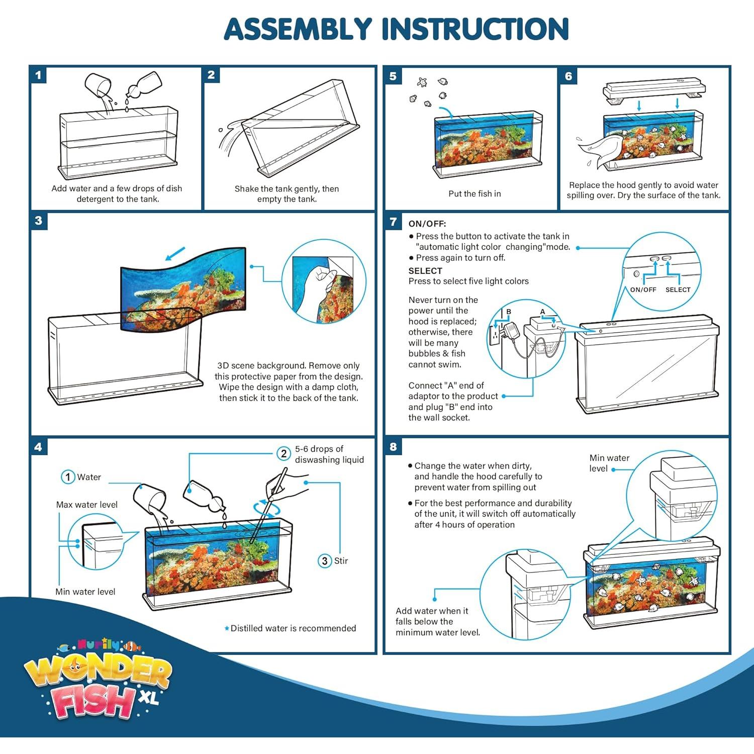 Acuario Virtual XL Nurily AAXL con Luces LED y Peces en Movimiento