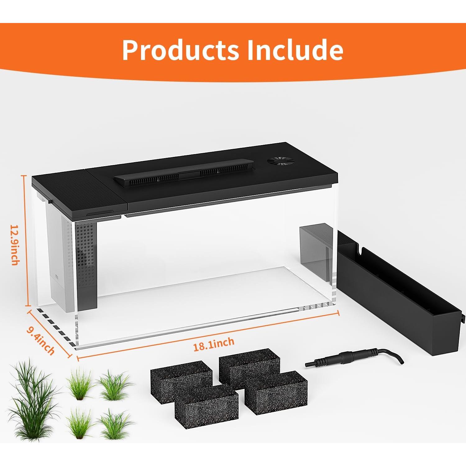 Acuario inteligente ERAARK 14L autolimpiante con luz LED