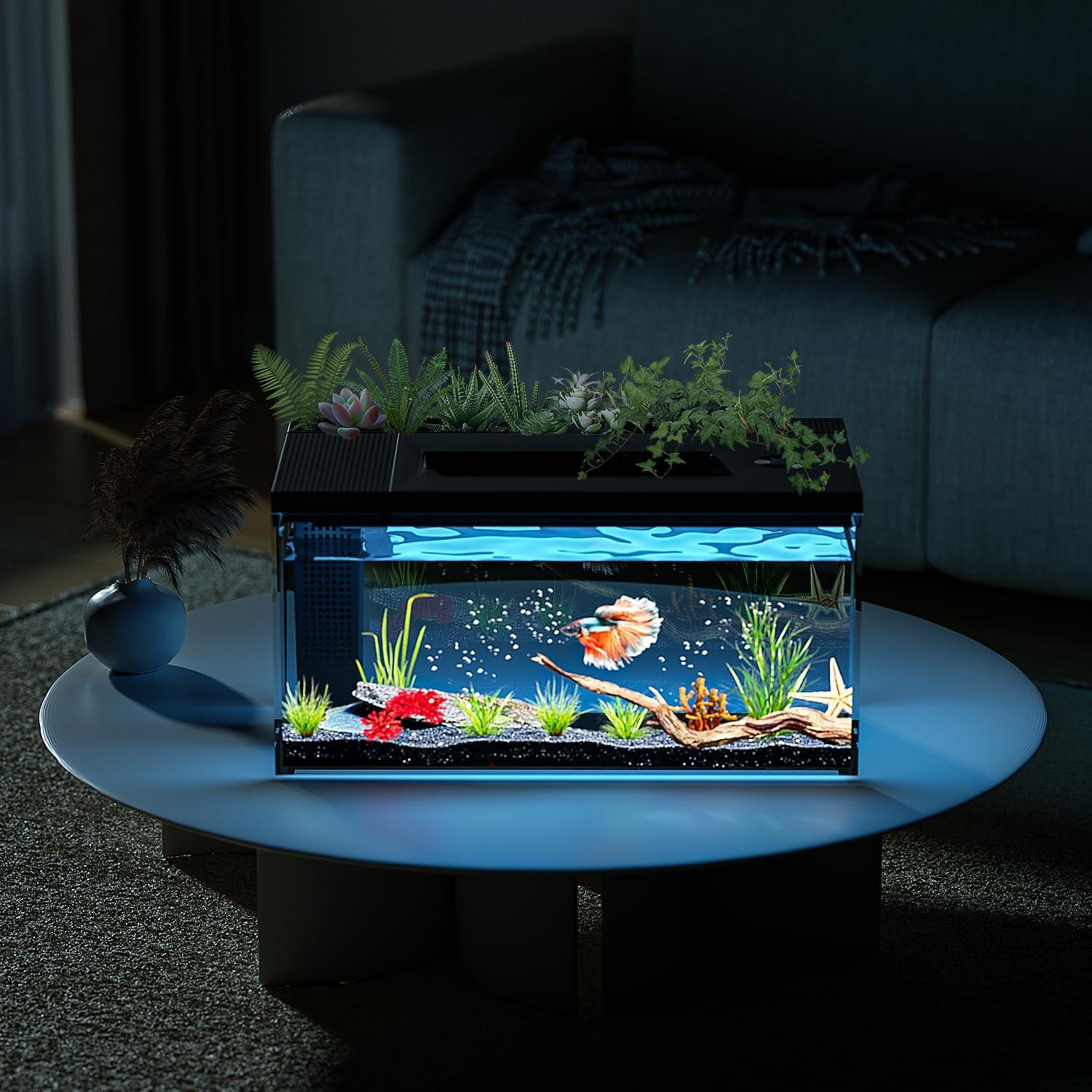 Acuario inteligente ERAARK 14L autolimpiante con luz LED