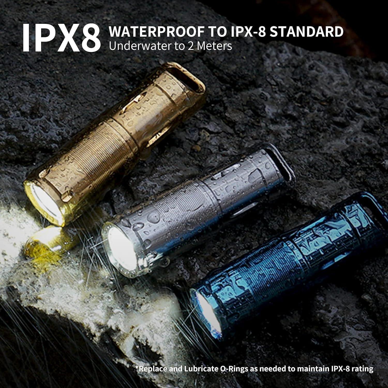 Linterna LED MecArmy X2S Mini EDC Acero Inoxidable 130 Lúmenes