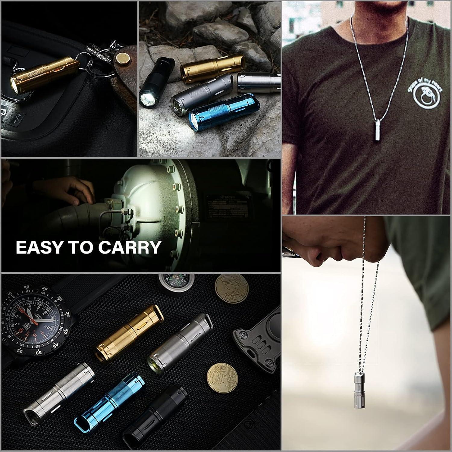 Linterna LED MecArmy X2S Mini EDC Acero Inoxidable 130 Lúmenes